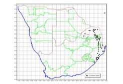 Distribution map, Schrebera alata