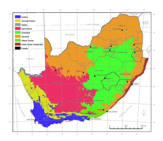 Biomes in SA. 2006