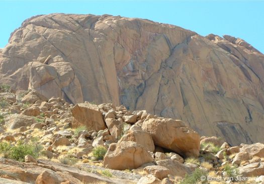 The shady south-facing cliffs of the Brandberg in Namibia