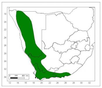 Montinia distribution map